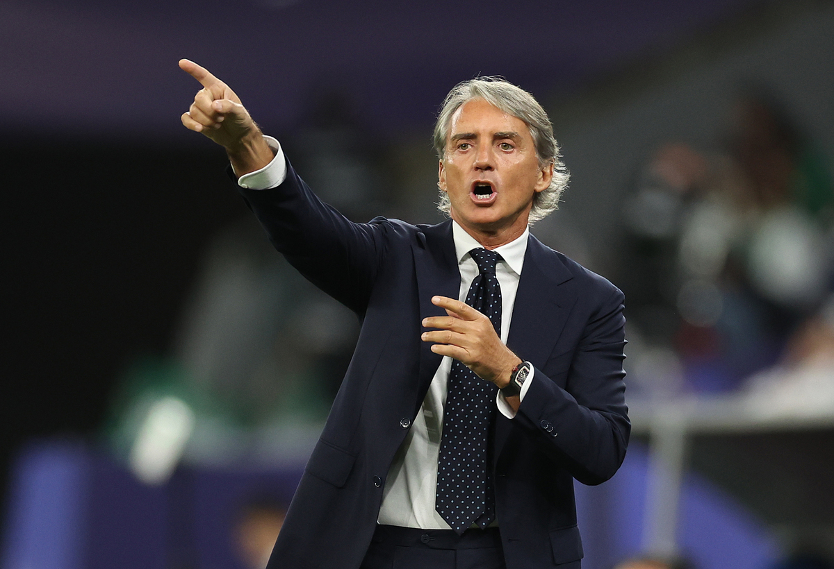 AL RAYYAN, QATAR - JANUARY 25: Roberto Mancini, Head Coach of Saudi Arabia reacts during the AFC Asian Cup Group F match between Saudi Arabia and Thailand at Education City Stadium on January 25, 2024 in Al Rayyan, Qatar. (Photo by Robert Cianflone/Getty Images) (Juventus links)